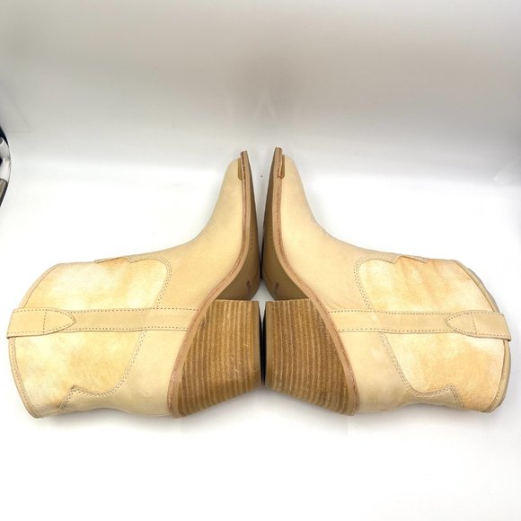 Dolce Vita Size 9 Nashe Cream Beige Western Style Cowgirl Boots Booties Shoes - Picture 8 of 15